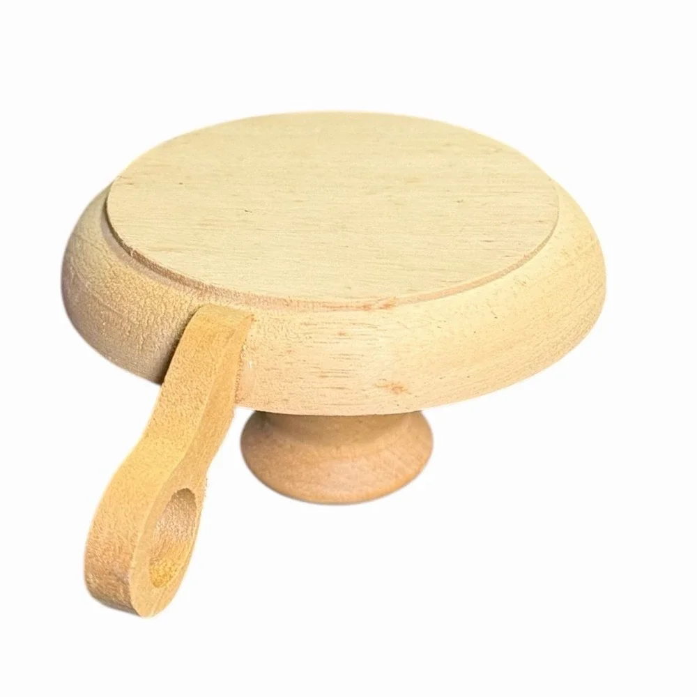 Wooden Chamberstick Candle‎ Holder with Finger Loop UNFINISHED WOOD